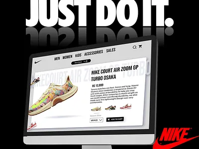 JUST FO IT NIKE SHOE UI/UX DESIGN nike shoebranding shoes slidesdesign ui uidesign uxdesign webistedesign webpage