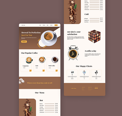 Coffee Shop || Landing page exploration cafe landing page cafe vibes coffee culture coffee lovers coffee shop coffee shop website design dribble showcase e commerce fresh design landing page landing page design ui ui design uiux design user interface visual design web design website design