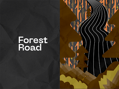 Forest Road adobe illsustrator autumn autumn aesthetic blend brown brown tones design fall forest forest aesthetic graphic design illustration illustrator leaf minimalism nature paper texture pattern pine pines