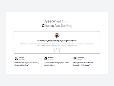 Tailwind testimonial card with gradient border carousel design client feedback client testimonials customer reviews quote design testimonial section user feedback