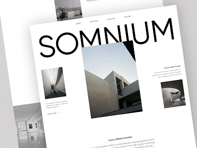 Somnium - Luxury Minimalist Office Space Landing Page Website aesthetic bold branding building business company company profile elegant landing page luxury minimalist modern office space ui ux web design website website layout