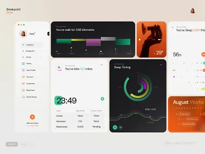 Life Care - UI Kit Charts (Sources???) analytics cardio charts crossfit dashboard fitness design health fitness health tracker healthcare healthy mental health personal trainer sport sport dashboard startup statistic tracker training user interface workout