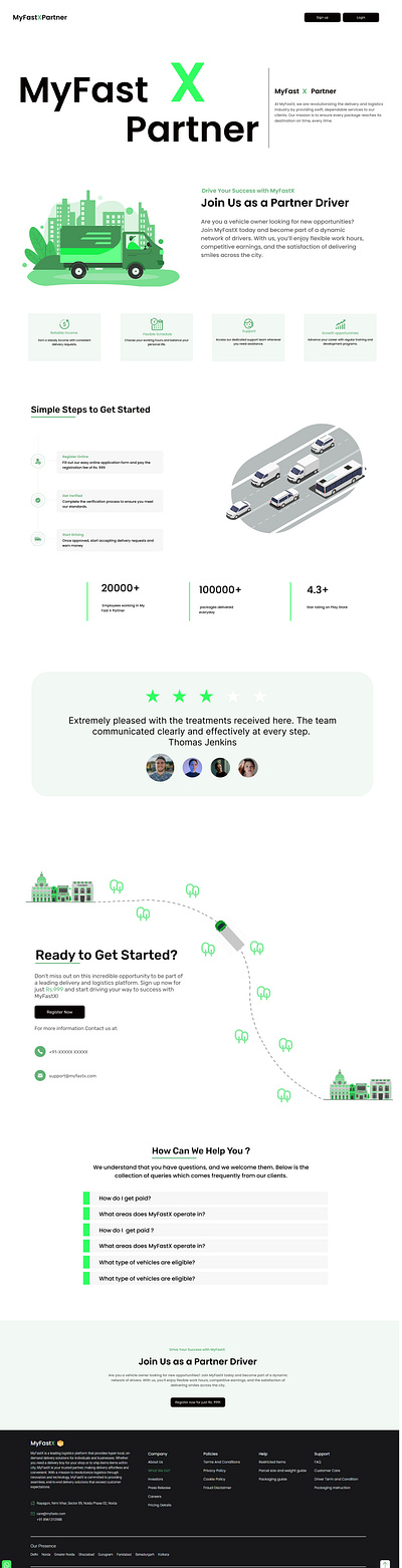 Made a Re-Design for MYFast X Partner compnay design figma graphic design join logistics logo membership truck trucks ui ux website website design