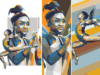 Simone Biles artistic gymnast colorful illustration illustrator inspirational legendary portrait portrait illustration sport sports vector vectorart women