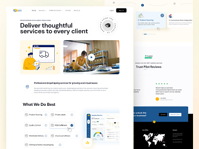 Dropshipping Business Landing UI UX Page Design Concept antdesk call to action design dropshipping landing page ecommerce web design figma landing page idealrahi landing page ui minimalist design modern website design product display design product management ui product sourcing responsive web design saas landing page ui design user friendly interface ux design web app design web development web user experience