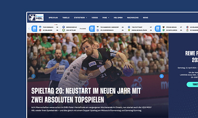 Handball Bundesliga bundesliga design handball hbl ui ux website