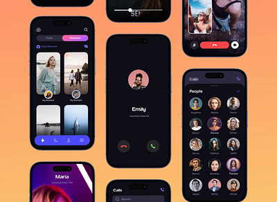 Calling App UI animation app app design app ui call chat app clean communication creative creative design agency creativedreams dark mode design messaging mobile mobile app ui ui ux design user interface ux