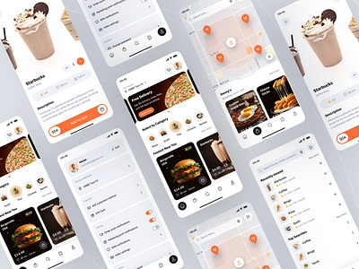 Food Order & Delivery App app design delivery app food food app food app design food delivery app map mobile mobile app order restaurant app