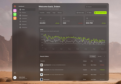 Dashboard Version 2 apple vision dark dashboard design e commerce graphic icon menu product product design saas ui