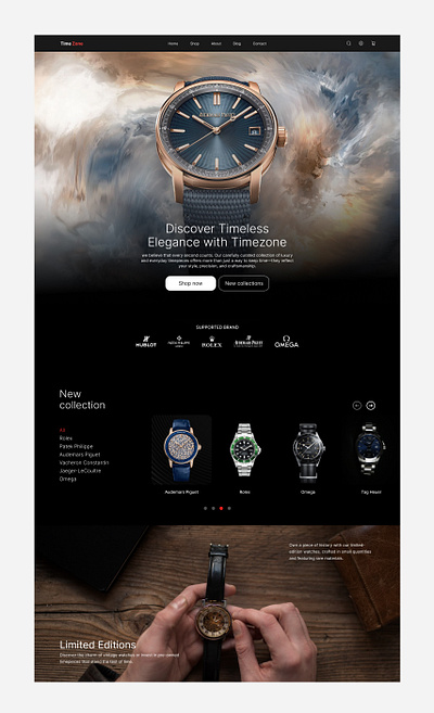 Timeless website design design product design ui uiux ux watch watch website website