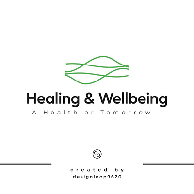 Healing & Wellbeing logo brand identity branding design graphic design green health line logo logo logo design minimal modern sound wave