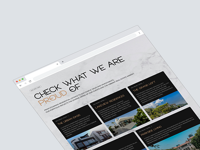 Real estate agency - Projects section design figma projects realestate ui userexperience uxui webdesign webdesigner