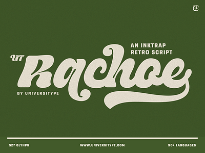 UT Rachoe - An Inktrap Retro Script brand identity branding clothing brand design font graphic design illustration inktrap logo retro font type design typography ui vector