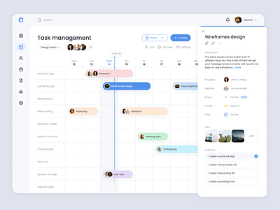 Task management dashboard admin collaboration dashboard design desktop gantt interface layout management navigation productivity sidebar table task tasks team ui ux