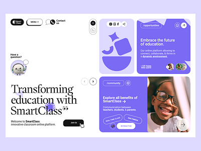 Smart Class - Transforming education ladingpage ui design ux design webdesign