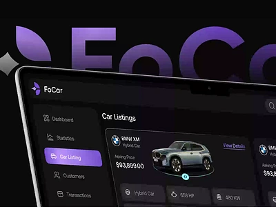 Focar Case Study ShowReel - SaaS & UX UI Design animation auto motive automotive car dealership car sales managment car ui casestudy dashboar focar focotik focotik agency rent a car saas sales optimization sales uiux ui ui design ux design