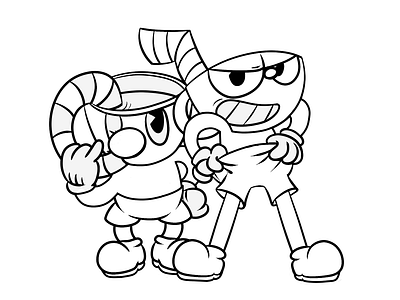 Cuphead Coloring Pages