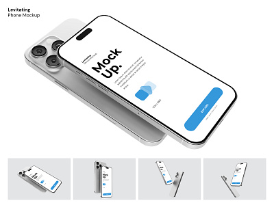 Levitating Phone Screen Mockup app app screen application branding interface minimalist mock up mockup phone presentation smartphone template ui web website mockup