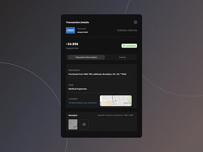 Transaction Details Dark dark design details page mobile ui ux web