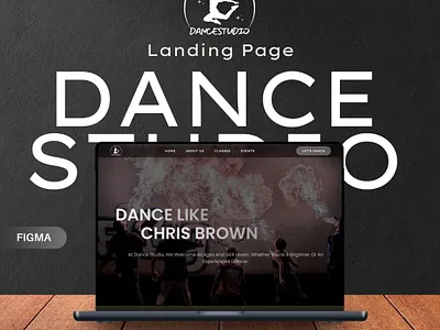 Dance Studio Landing Page classes clients contact us dance studio figma home instructor landing page services uiux web design website