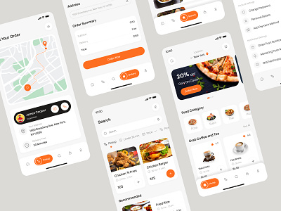 Food delivery - Mobile app app delivery delivery service fast food food food app food delivery food delivery app food delivery service food order mobile mobile app mobile app design mobile apps mobile ui online food restaurant tracking ui