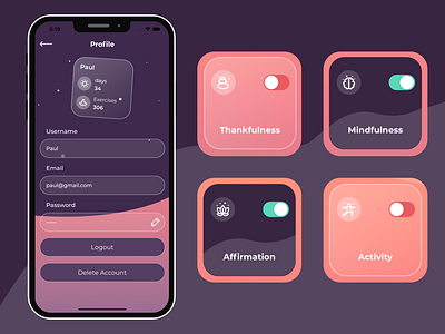 Day App application design figma ios meditation mobileapp ui ui ux ux yoga