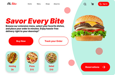 Olu Bites delivery design food food delivery food landing page food website foodorder fresh food header landing page restaurant resturant landing page web web design website website design