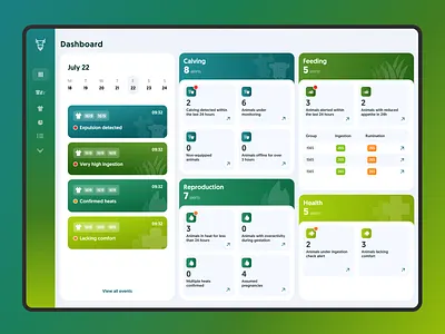 Cowtrack: A Smart Tool for Cattle Herd Management agriculture tech agritech innovation ai animal tracking cattle management clean ui cow management dashboard data farm management gradient green intuitive design product design ui design ux design