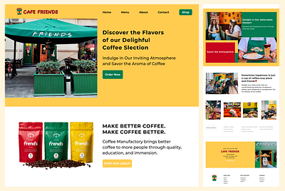 Cafe "Friends" Website Design coffeshop creativedesign design figma figmadesign restaurant ui uiux web design