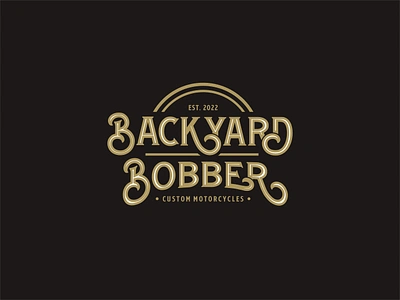 Backyard Bobber custom logo custom motorcycle design lettering logo motorcycle typography vintage logo