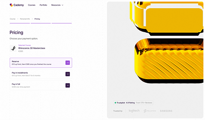 Course Multi-Step Sign Up Page formly ui web design webflow