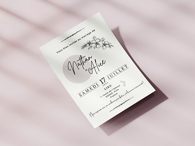 Faire-part mariage - Nathan et Alice card design event faire part graphic design invitation mariage wedding