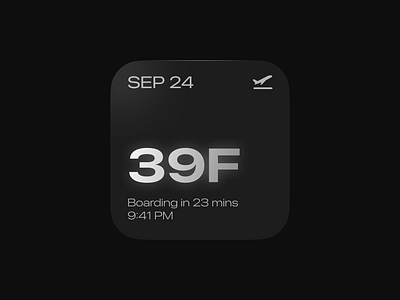 Minimalist flight boarding widget. branding clean dark design graphic design minimalist ui webdesign