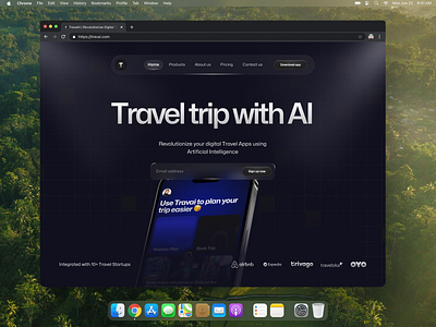 AI Travel Website - TravAI 🔥 artificial intelegence design homepage hotel product design saas search travel travel ai travel app travel companion travel planner trip ui uiux ux vacation web web uiux website