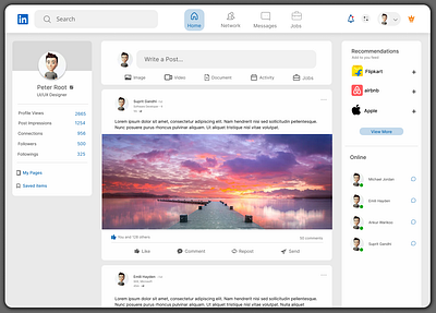 LinkedIn Redesign linkedin ui web design