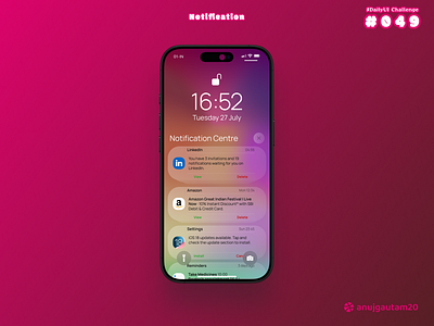 #DailyUI Challenge #049: Notification 049 49 app creative creativity dailyui dailyui challenge dailyui049 dailyui49 design dribbble graphic design minimalistic mobile designs notification ui uiux ux
