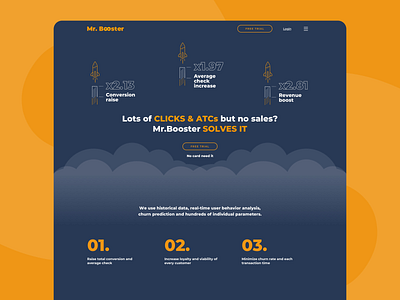 Website design boost clouds dark theme website