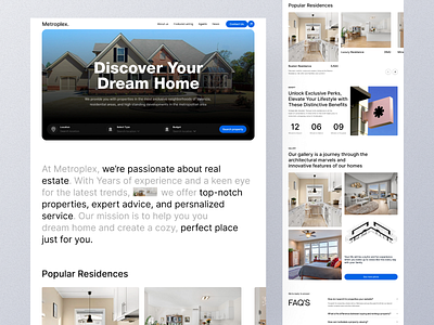 Real Estate Agency Landing Page app branding design graphic design logo re real estate landing page ui