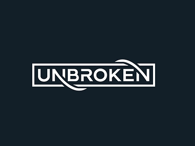 Unbroken text based design concept black branding broken concept flat idea letter lettering logo simple text based logo text logo typography unbroken white wordmark