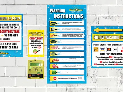 Sunshine Superwash Signs graphic design signs