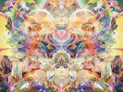 Refractometric Phantom Play abstract animation beautiful colorful colors floral futuristic gradient graphic design illustration imagination pattern print psychedelic radiant shading shapes trippy vibrant whimsical