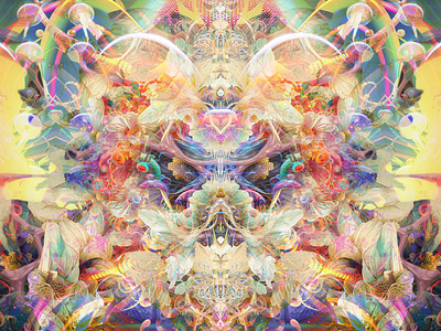 Refractometric Phantom Play abstract animation beautiful colorful colors floral futuristic gradient graphic design illustration imagination pattern print psychedelic radiant shading shapes trippy vibrant whimsical