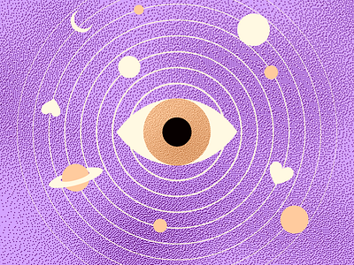 Influence planet around art director design eye galaxy graphic design illustration laurène calvez likes planet spiritual vectoriel