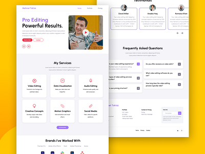 Video Editor - Landing Page Design business design designer figma figma design figma designer landing page ui ux video editor website web responsive website design