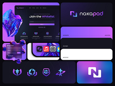 Nakapad: Brand identity design for crypto launchpad blockchain brand identity branding bridge crypto defi esports graphic design icons illustrations landing page launchpad logo nft tge token ui ux web3