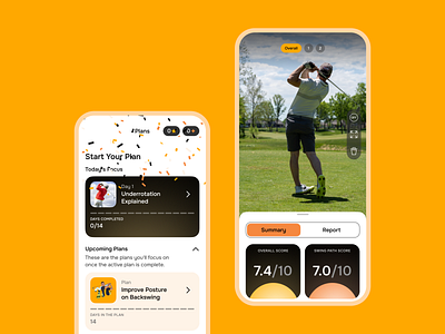 Mustard - Golf Swing Analysis App ai analysis clean fitness golf minimal product design sport ui