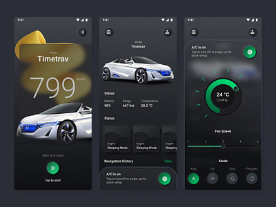 Super Car Control App Practice UI 3d morphism app car design glass morphism ui