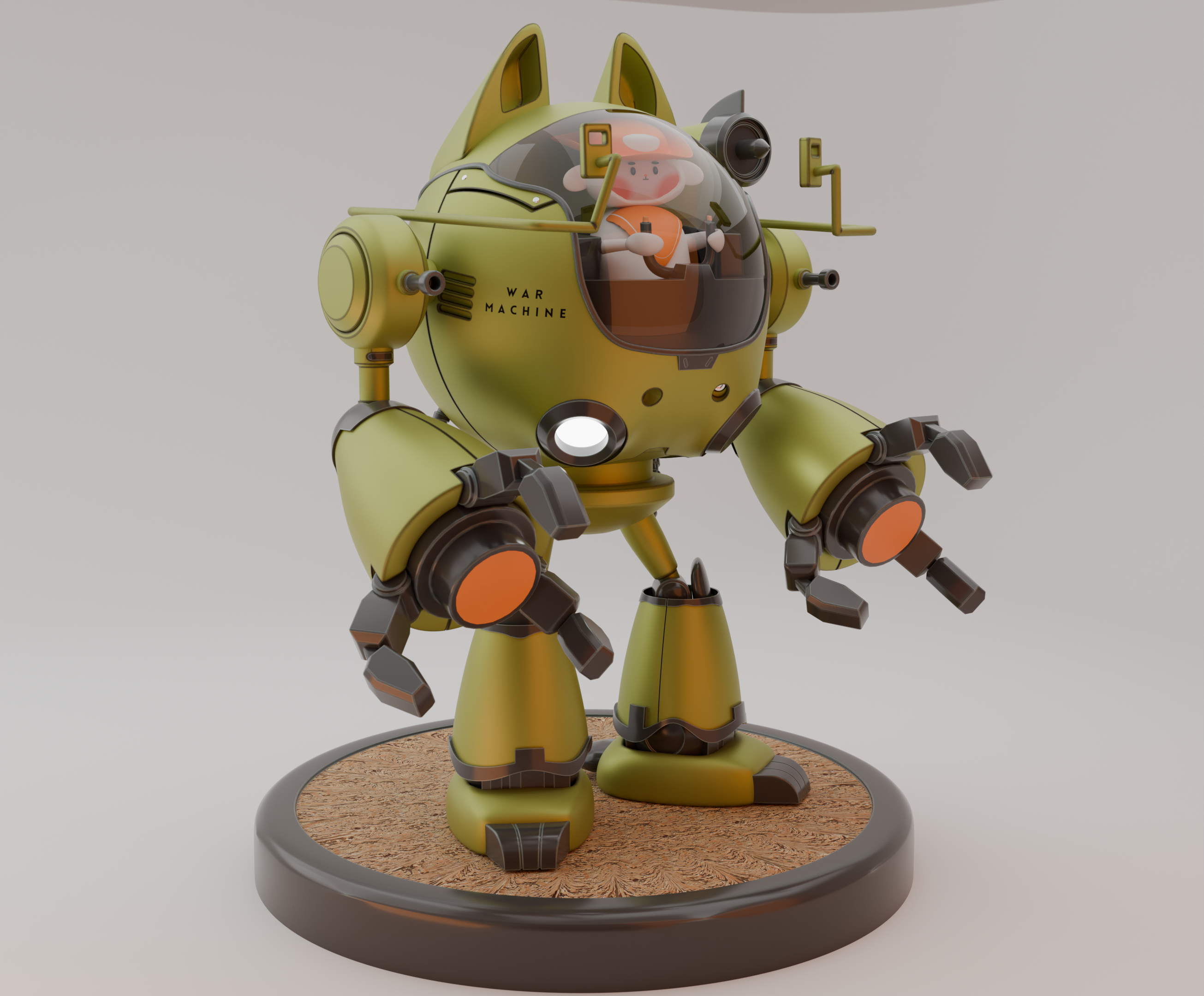 Example of Stylized Low Poly 3D Modeling