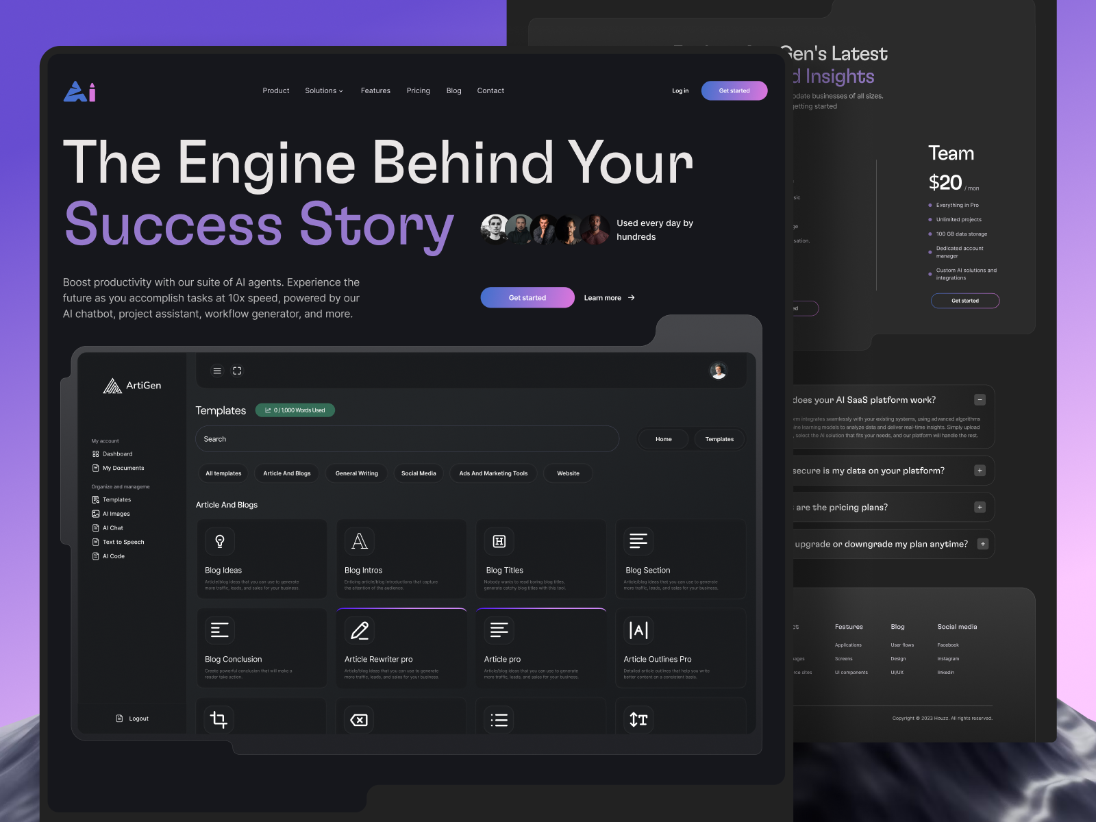 Example of Saas Landing Page Design