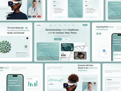 Medical & Healthcare AI Website ai ai healthcare cure doctor health lifestyle healthcare healthcare landing page healthy hospital landing page med tech medical medical care online medical ui uiux uiux website ux website wellness programs